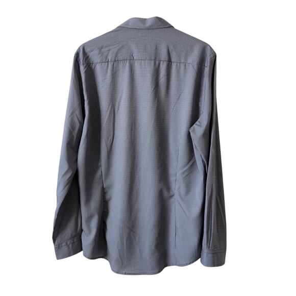 C-Lab NYC Shirt Size Large 16 1/2 Blue Patterned Slim Fit Button Front Career - Picture 3 of 7